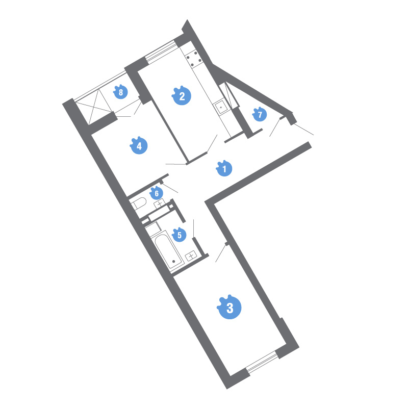 2-комнатная 57.42 м² в ЖК Family & Friends от 19 900 грн/м², Киев