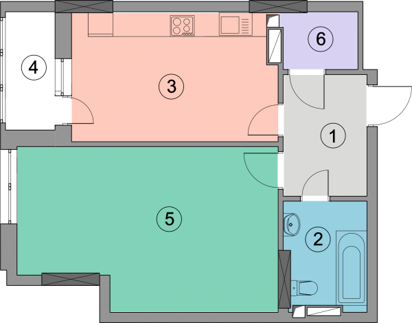 1-комнатная 55.1 м² в ЖК Geneva от 27 557 грн/м², Киев