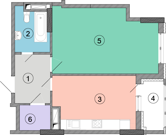 1-комнатная 55.4 м² в ЖК Geneva от 24 700 грн/м², Киев