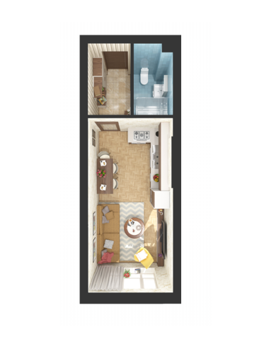 Студия 26.1 м² в ЖК Green Side от 15 000 грн/м², г. Ирпень