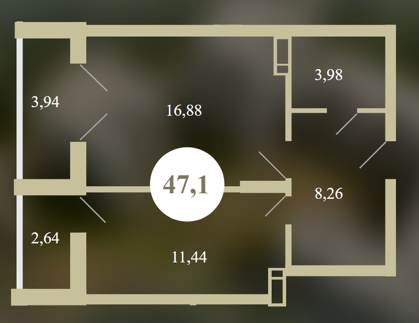 1-кімнатна 47.14 м² в ЖК Chehov Парк Квартал від забудовника, м. Ірпінь