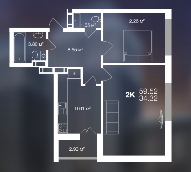 2-комнатная 59.52 м² в ЖК Irpin City от 12 500 грн/м², г. Ирпень