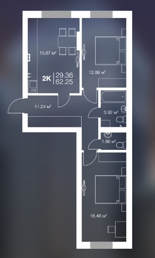 2-комнатная 62.25 м² в ЖК Irpin City от застройщика, г. Ирпень