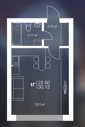 1-кімнатна 30.12 м² в ЖК Irpin City від 11 000 грн/м², м. Ірпінь