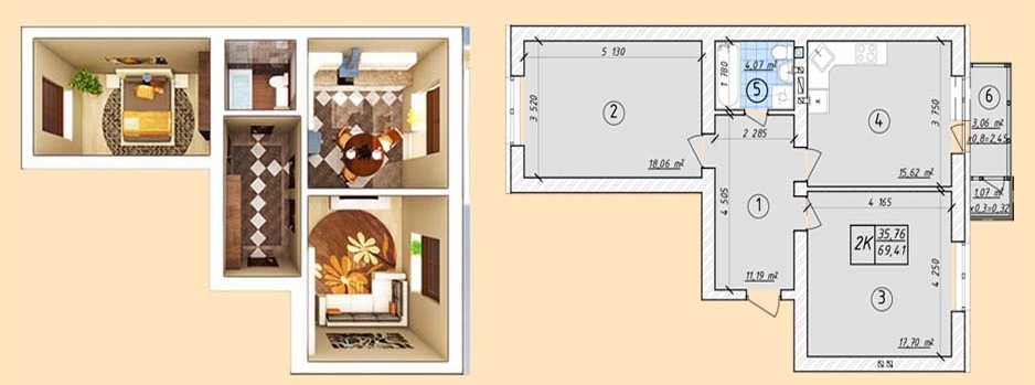 2-комнатная 69.41 м² в ЖК Власна квартира от 32 000 грн/м², Киев