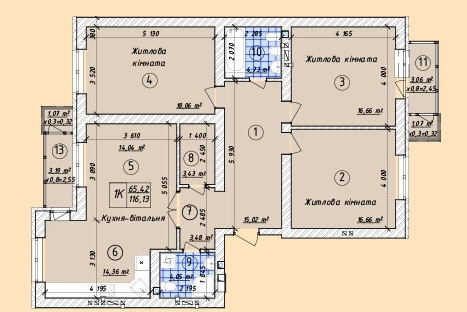 3-комнатная 116.13 м² в ЖК Власна квартира от 30 000 грн/м², Киев