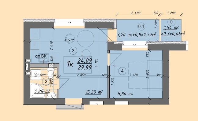 1-кімнатна 29.99 м² в ЖК Власна квартира від 32 500 грн/м², Київ