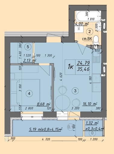 1-комнатная 35.46 м² в ЖК Власна квартира от 32 500 грн/м², Киев