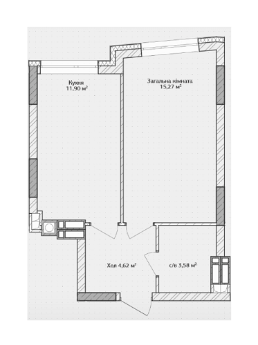 1-кімнатна 35.37 м² в ЖК Синергія 3+ від 11 900 грн/м², м. Ірпінь