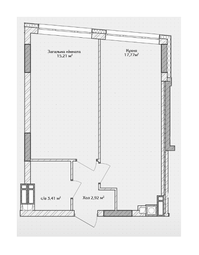 1-комнатная 39.31 м² в ЖК Синергия 3+ от 11 900 грн/м², г. Ирпень