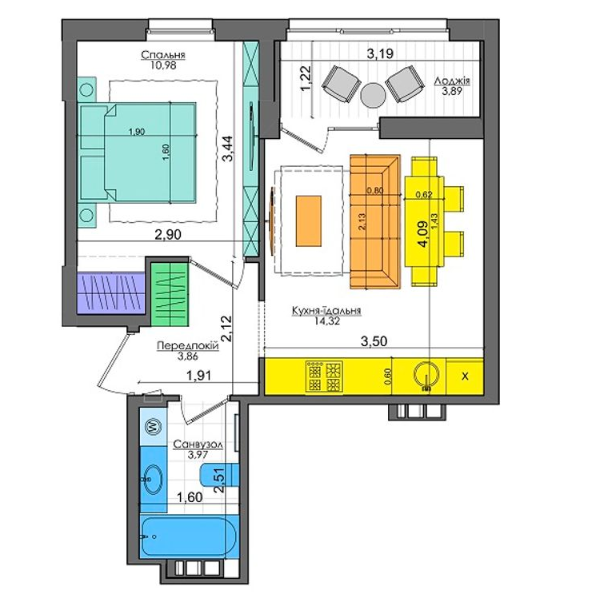 1-комнатная 37 м² в ЖК Файна Таун от 51 850 грн/м², Киев