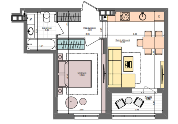 1-комнатная 39.2 м² в ЖК Файна Таун от 36 756 грн/м², Киев