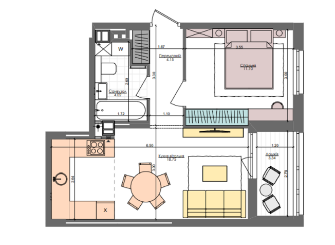 1-кімнатна 41.3 м² в ЖК Файна Таун від 36 755 грн/м², Київ