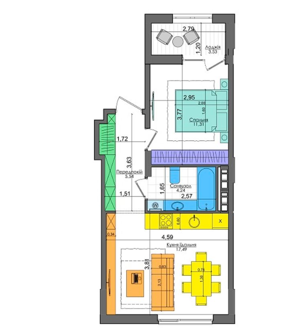 1-комнатная 42.3 м² в ЖК Файна Таун от 38 550 грн/м², Киев