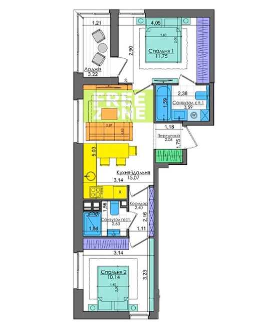 2-кімнатна 50.86 м² в ЖК Файна Таун від 55 050 грн/м², Київ