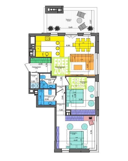 2-комнатная 79.44 м² в ЖК Файна Таун от 28 550 грн/м², Киев