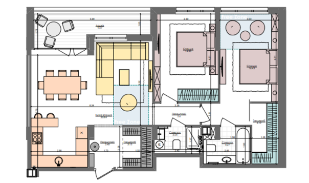 2-комнатная 85.5 м² в ЖК Файна Таун от 37 400 грн/м², Киев