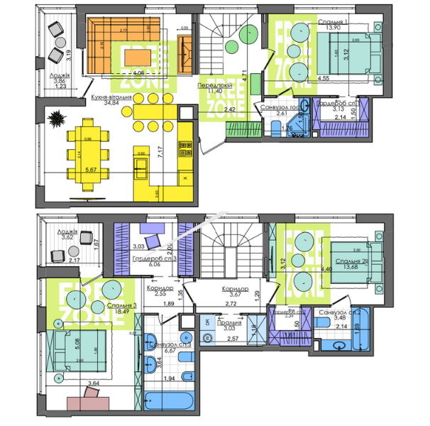 3-комнатная 132.2 м² в ЖК Файна Таун от 31 200 грн/м², Киев