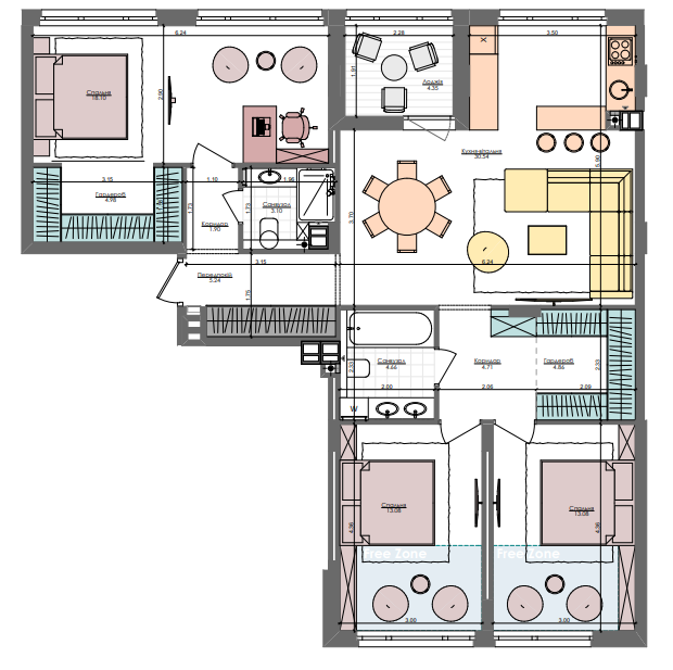 3-кімнатна 108.1 м² в ЖК Файна Таун від 31 200 грн/м², Київ