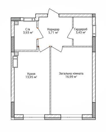 1-комнатная 44.01 м² в ЖК City Park от 12 500 грн/м², г. Ирпень