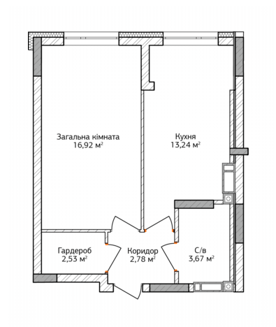 1-кімнатна 39.14 м² в ЖК City Park від 17 700 грн/м², м. Ірпінь