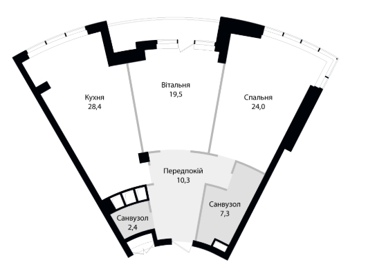 2-кімнатна 97 м² в ЖК Skyline від 120 400 грн/м², Київ