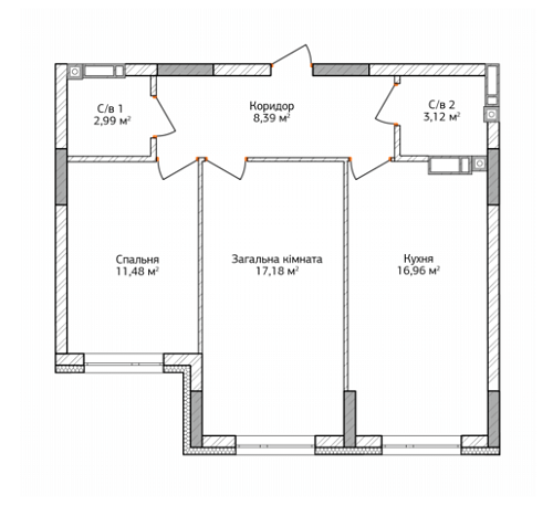 2-кімнатна 60.12 м² в ЖК City Park від 12 500 грн/м², м. Ірпінь