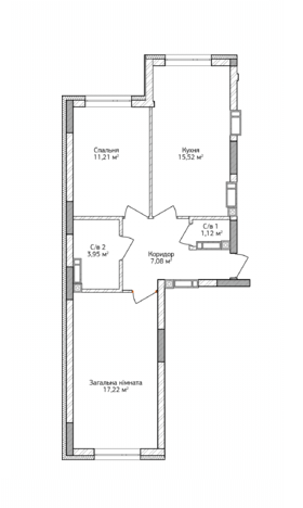 2-кімнатна 56.1 м² в ЖК City Park від 12 500 грн/м², м. Ірпінь