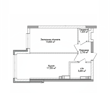 1-кімнатна 40.51 м² в ЖК City Park від 12 500 грн/м², м. Ірпінь