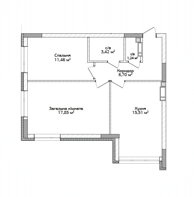 2-комнатная 56.18 м² в ЖК City Park от 12 500 грн/м², г. Ирпень