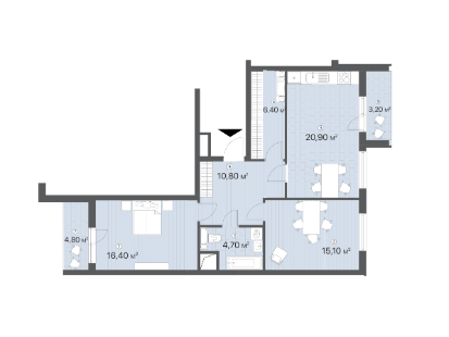 2-комнатная 82.3 м² в ЖК Лебединый от 31 350 грн/м², Киев