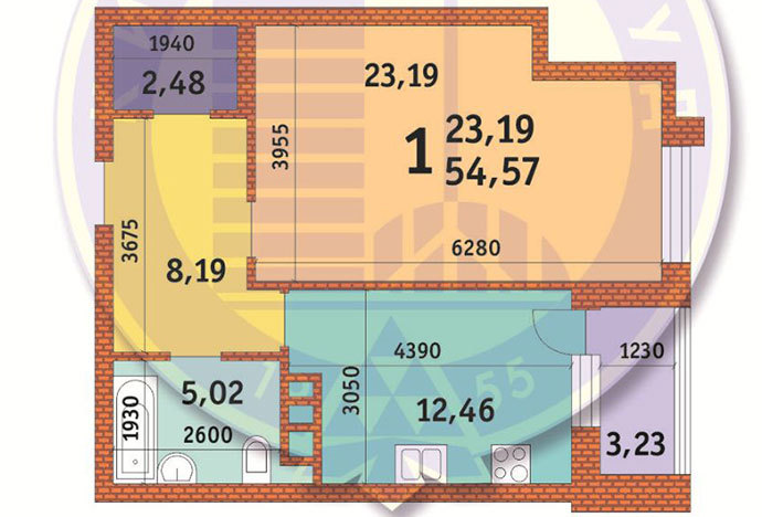 1-кімнатна 54.57 м² в ЖК Лумумби від 48 262 грн/м², Київ