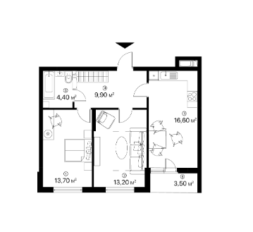 2-кімнатна 61.3 м² в ЖК Лебединий від 20 800 грн/м², Київ