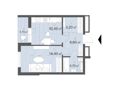 1-кімнатна 42 м² в ЖК Лебединий від 20 250 грн/м², Київ