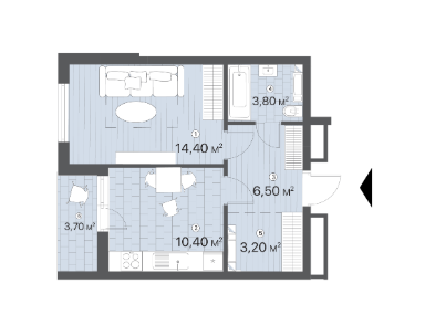 1-комнатная 42 м² в ЖК Лебединый от 20 250 грн/м², Киев