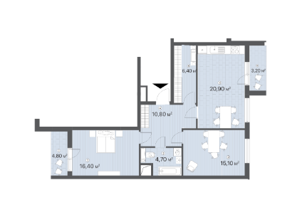 2-комнатная 82.3 м² в ЖК Лебединый от 31 350 грн/м², Киев