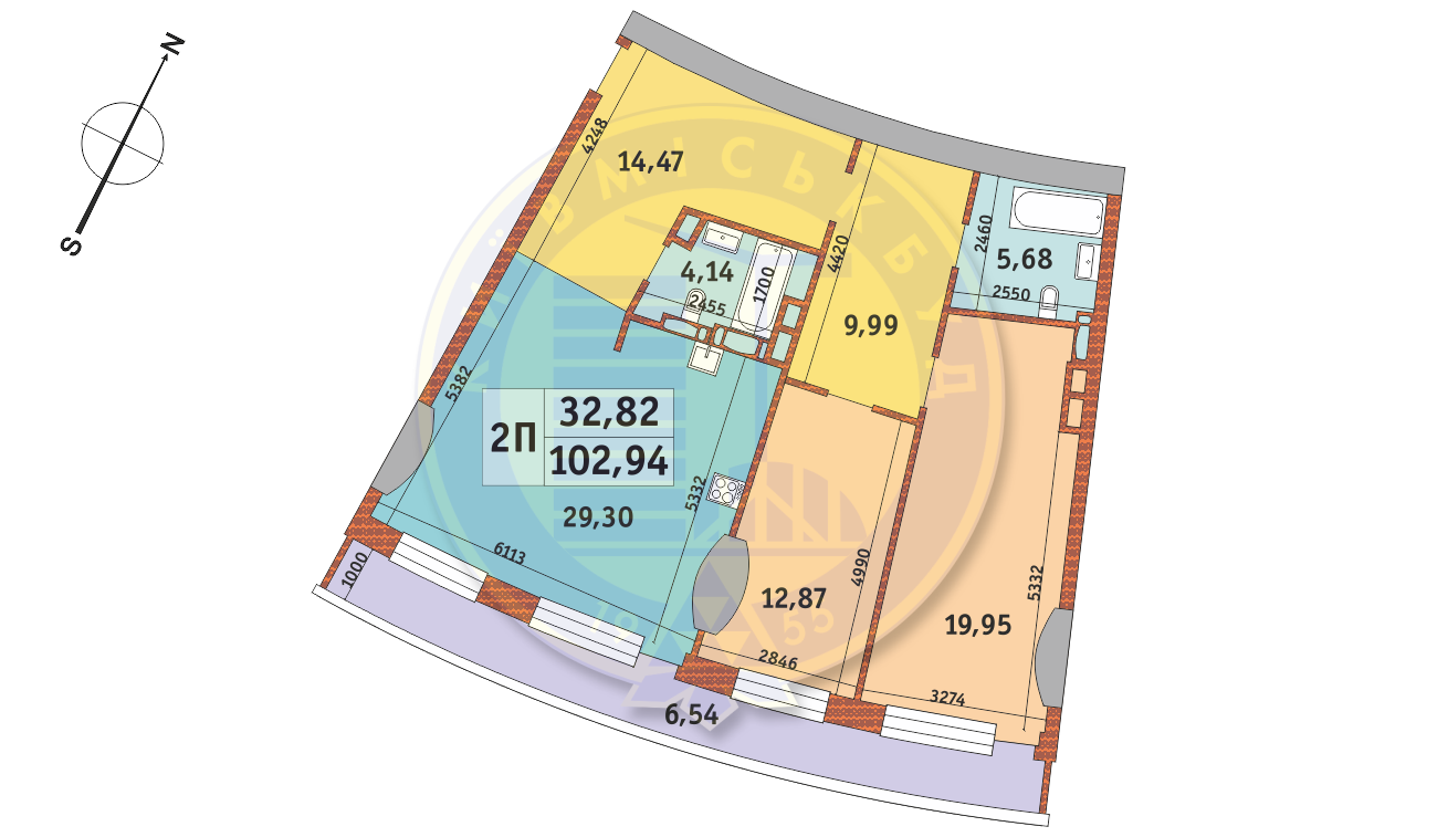 2-кімнатна 102.94 м² в ЖК Mirax від 28 050 грн/м², Київ