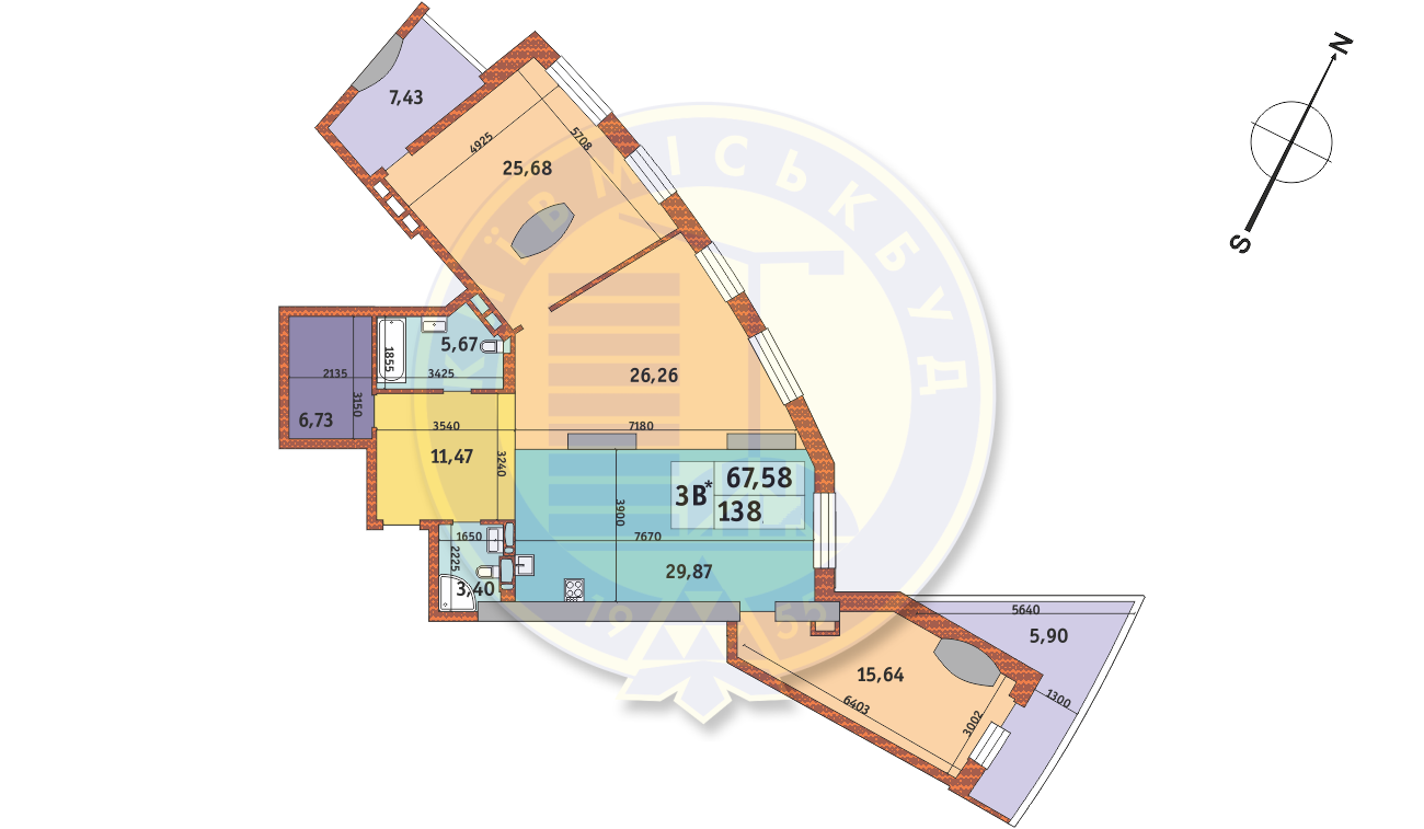 3-кімнатна 138 м² в ЖК Mirax від 29 177 грн/м², Київ