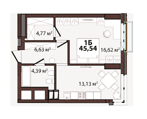 1-кімнатна 45.54 м² в ЖК EDELDORF HILLS від 71 685 грн/м², Київ