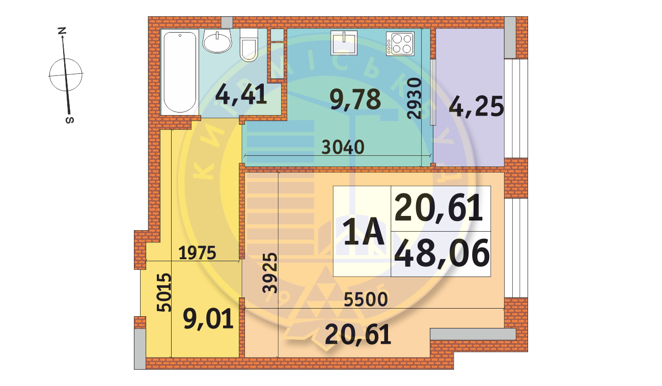 1-кімнатна 48.06 м² в ЖК Mirax від 27 783 грн/м², Київ