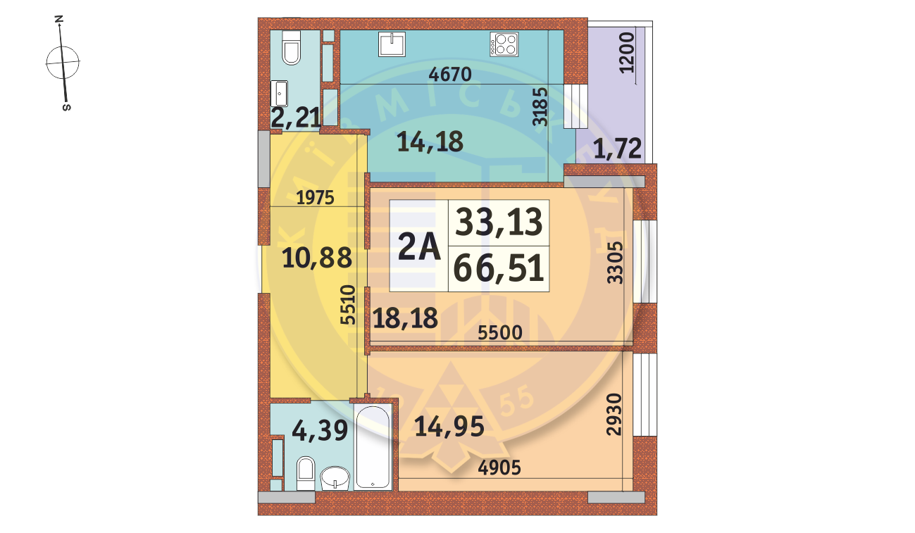 2-кімнатна 66.51 м² в ЖК Mirax від 28 603 грн/м², Київ