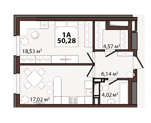 1-комнатная 50.28 м² в ЖК EDELDORF HILLS от 71 685 грн/м², Киев