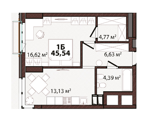 1-комнатная 45.54 м² в ЖК EDELDORF HILLS от 71 685 грн/м², Киев