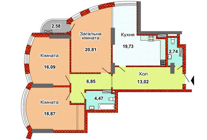 3-кімнатна 103.17 м² в ЖК Возз'єднання, 21В від 21 991 грн/м², Київ