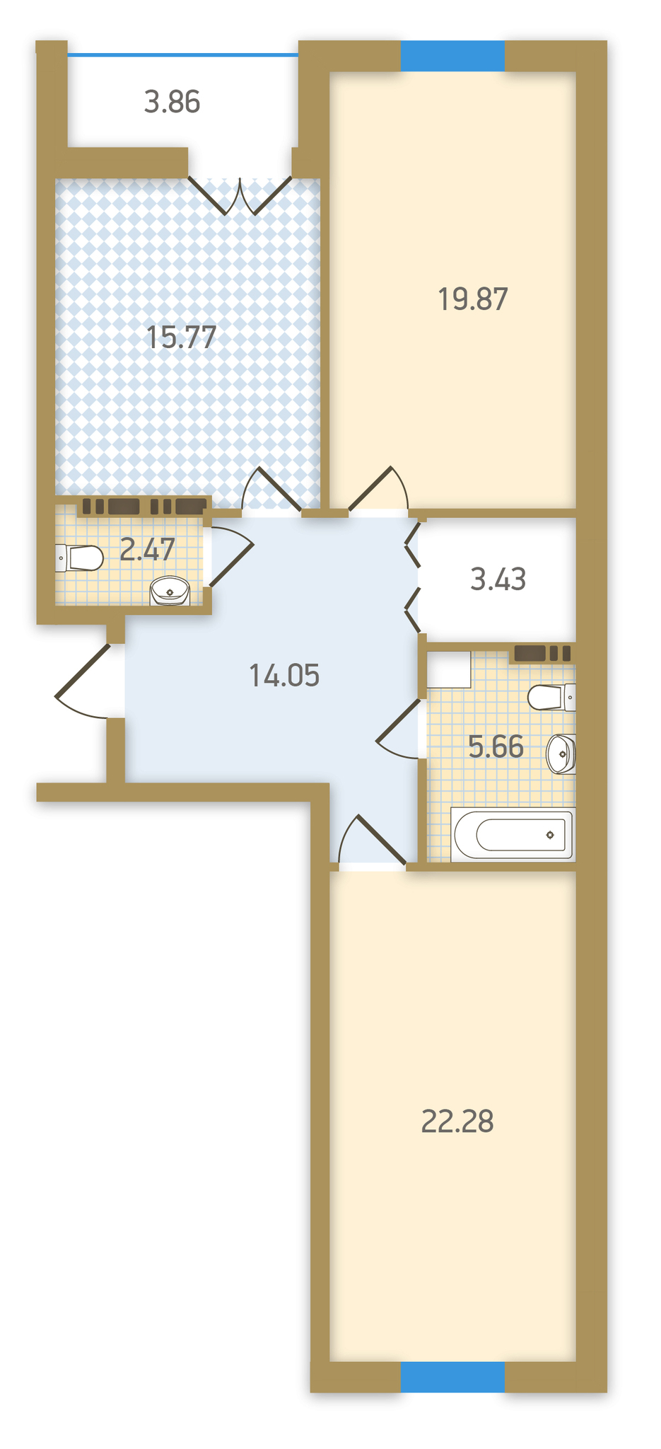 2-комнатная 85.46 м² в ЖК Подол Градъ от 39 750 грн/м², Киев