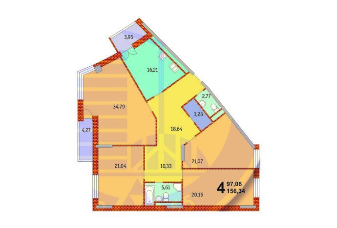 4-комнатная 156.34 м² в ЖК Французский квартал от 44 173 грн/м², Киев