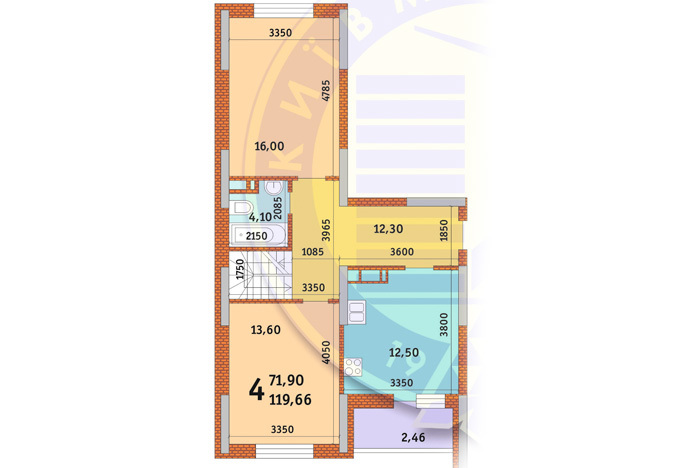 4-кімнатна 119.66 м² в ЖК Новомостицько-Замковецький від 20 751 грн/м², Київ