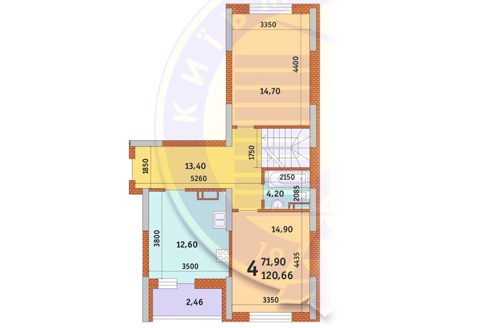 4-комнатная 120.66 м² в ЖК Новомостицко-Замковецкий от 20 751 грн/м², Киев