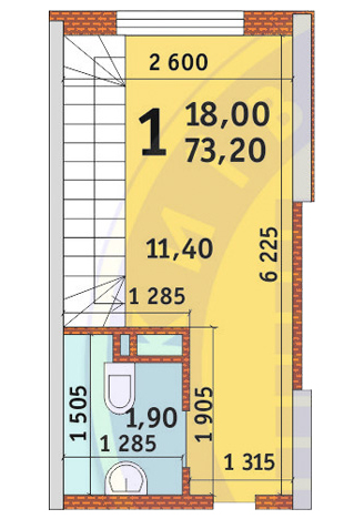 1-комнатная 73.2 м² в ЖК Новомостицко-Замковецкий от застройщика, Киев