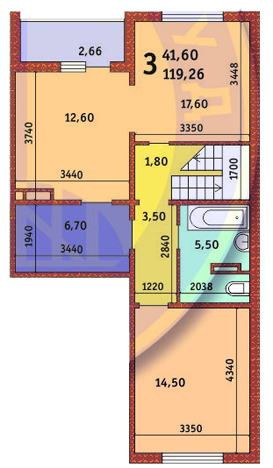 3-кімнатна 119.26 м² в ЖК Новомостицько-Замковецький від 20 736 грн/м², Київ